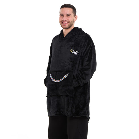 Snuggs Blanket Hoodie Black عربية فول